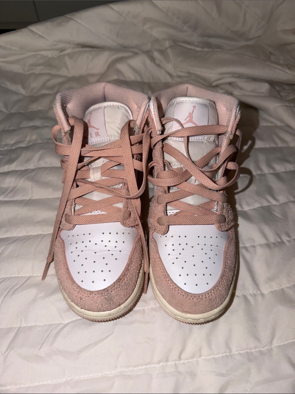 Kids Pink High-Top Air Jordans